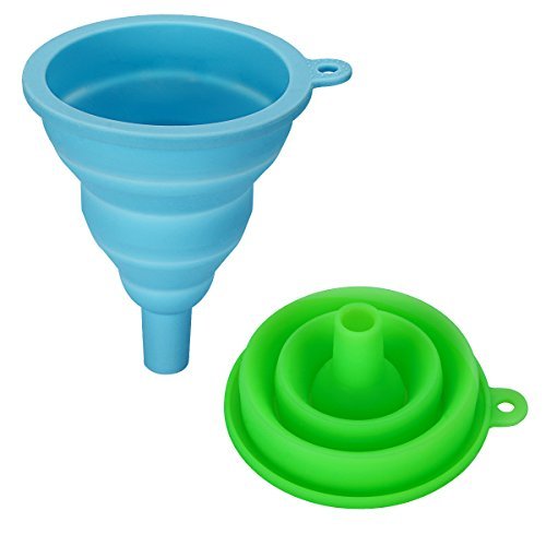 Product Cover INMAKER Collapsible Funnel Set, 2 Pack, Small, Silicone Foldable Funnel for Water Bottle