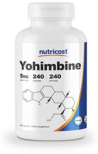 Product Cover Nutricost Yohimbine HCl 5mg, 240 Capsules Extra Strength - Gluten Free, Non-GMO
