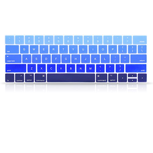 Product Cover ProElife Blue Gradient Keyboard Cover Ultra Thin Keyboard Protector Skin for MacBook Pro with Touch Bar 13-inch 15-inch (Model A2159, A1989, A1990, A1706, A1707) (2019 2018 2017 2016) (Ombre Blue)