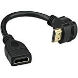 Product Cover Bluwee HDMI Extension Cable High Speed 90-Degree Angle HDMI Male to Female Extension Wire Cord HDMI Extender - Gold Plated Plugs, Black (0.5FT)