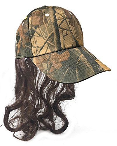 Product Cover Camouflage Billy Ray Hat with Brown Mullet Hair! Bed Head, Don't Care! Now You Have The Perfect Hat to Cover The Mess Even in The Deer Stand!
