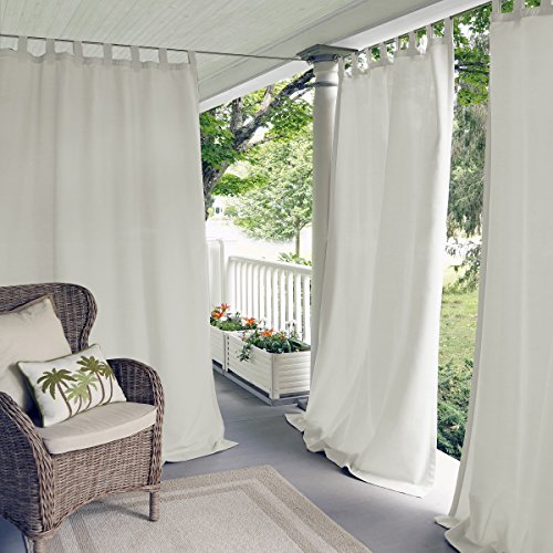 Product Cover Elrene Home Fashions 26865643176 Indoor/Outdoor Solid Tab Top Single Panel Window Curtain Drape, 52