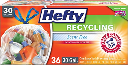 Product Cover Hefty Recycling Bags, Clear, 30 Gallon, 36 Count