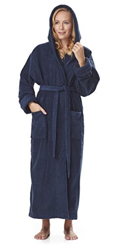 Product Cover Arus Women's GOTS Certified Organic Cotton Hooded Full Length Turkish Bathrobe