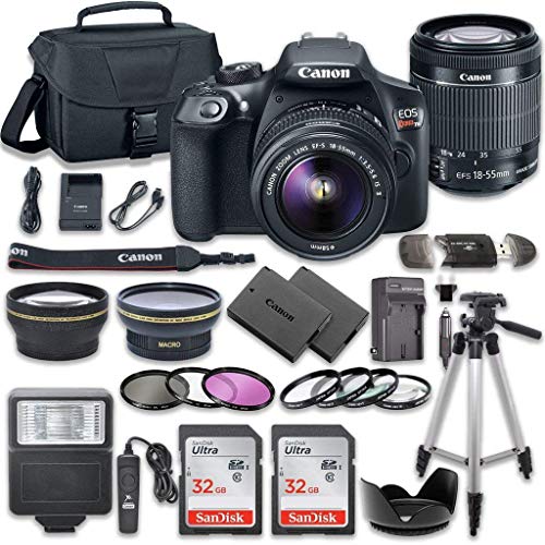 Product Cover Canon EOS Rebel T6 DSLR Camera Bundle with Canon EF-S 18-55mm f/3.5-5.6 IS II Lens + 2pc SanDisk 32GB Memory Cards + Accessory Kit