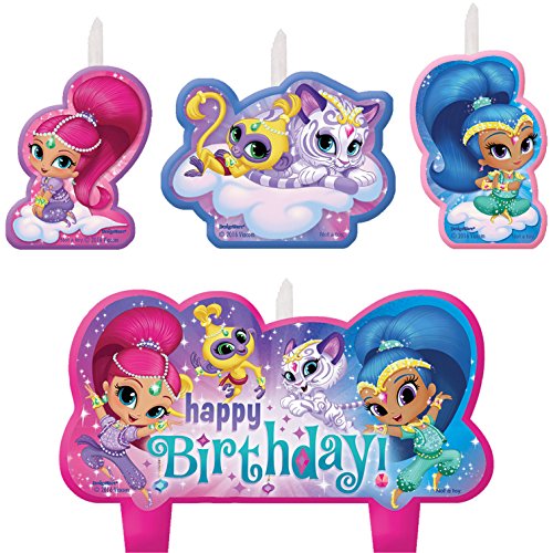 Product Cover amscan Shimmer and Shine Happy Birthday Candle Sets (4 ct) One Size, Multicolor