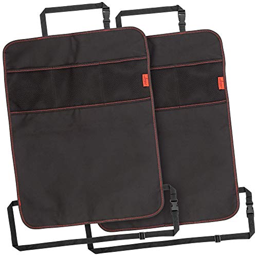 Product Cover Seat Back Protectors (2 pack) - Car Kick Mats with Odor Free, Premium Waterproof Fabric, Reinforced Corners to Prevent Sag, and 3 Mesh Pockets for Great Storage
