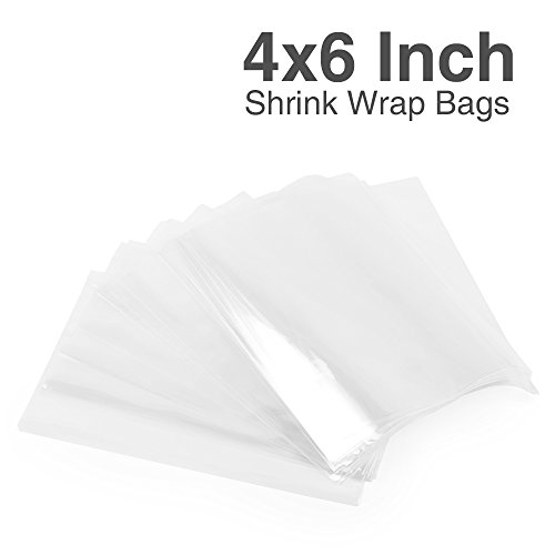 Product Cover Metronic 4X6 Inch 500 Pack Shrink Wrap Bag for Soaps, Candles, Jars and Small Gifts,Clear Heat Shrink Wrap/Shrink Film Wrap