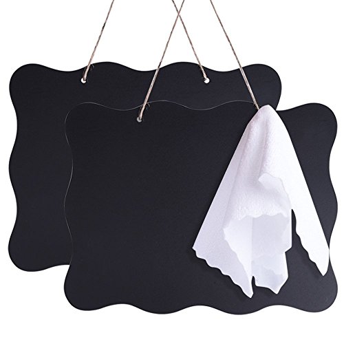 Product Cover AUSTOR 10x14 inch Double Sided Erasable Chalkboard Signs Message Board with Hanging String and Cleaning Cloth for Wedding, Kitchen Pantry,Kids Crafts and Wall Décor, 2 Pack