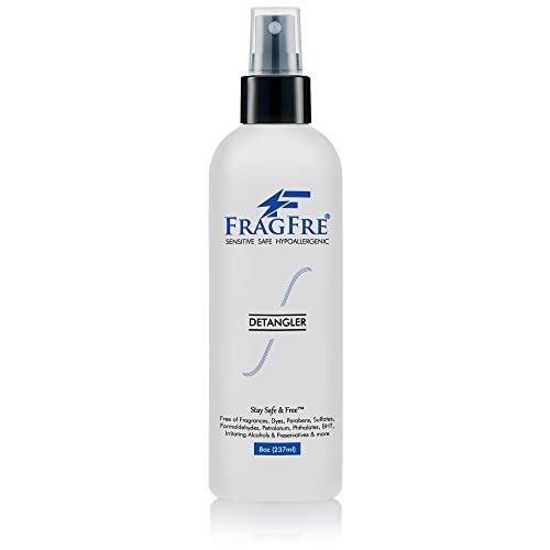 Product Cover FRAGFRE Hair Detangler Spray 8 oz - Leave in Conditioner for Sensitive Skin and Scalp - Styling Heat Protectant Spray - Fragrance Free Paraben Free Hypoallergenic - Gluten Free Vegan Cruelty Free