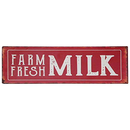 Product Cover Barnyard Designs Farm Fresh Milk Retro Vintage Tin Bar Sign Country Home Decor 13.75