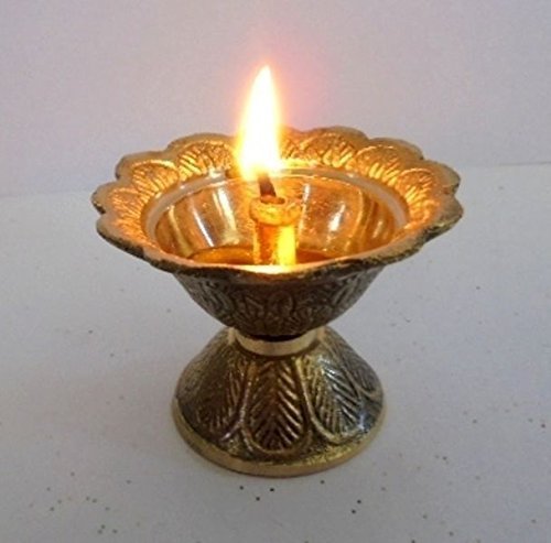 Product Cover Artcollectibles India Brass Diya Deepak Akhand Jyot Kuber Hindu Temple Havan Puja Religious Oil Lamp by Artcollectibles India