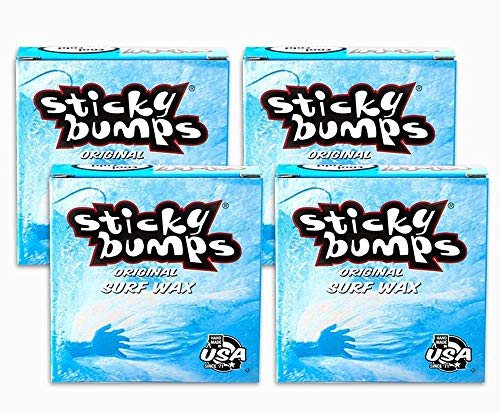 Product Cover Sticky Bumps Surfboard Wax Original Cool / Cold Water Formula (4-Pack)