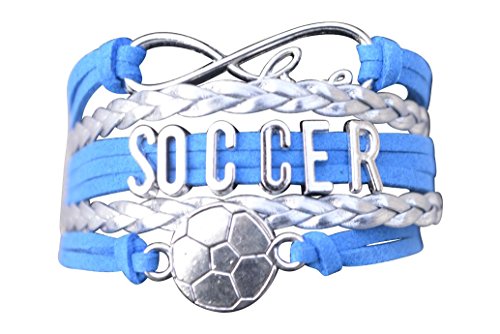 Product Cover Soccer Charm Bracelet - Infinity Love Adjustable Charm Bracelet with Soccer Charm for Female Soccer Players