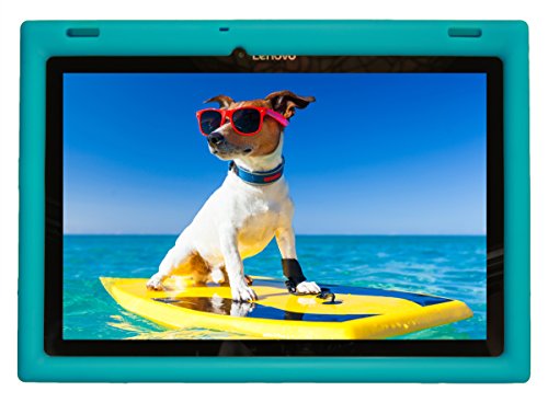 Product Cover Bobj Rugged Case for Lenovo 10 TB-X103F and Tab 2 A10-30, Tab2 X30F - BobjGear Custom Fit - Patented Venting - Sound Amplification - BobjBounces Kid Friendly (Terrific Turquoise)