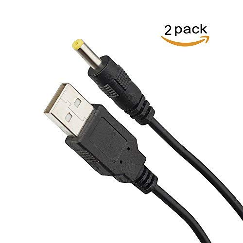Product Cover TENINYU USB 2.0 A Male to DC 4.0x1.7mm 5 Volt DC Barrel Jack Power Cable 3FT (Max 2.5 Ampere Power Cable, Center PIN Positive), 2Pack