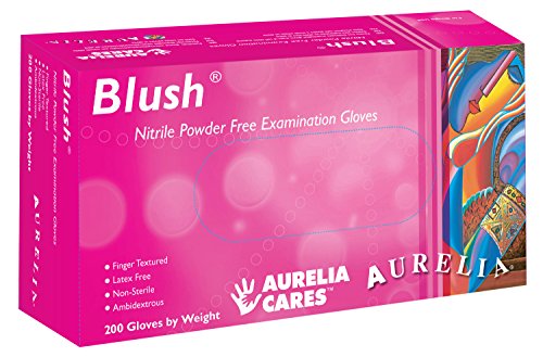 Product Cover Aurelia Blush, Pink Nitrile Gloves, 2.5 Mil Thick, Size:Medium (200 Count Box)
