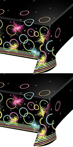 Product Cover Glow Party Blacklight Plastic Table Covers Pack of 2
