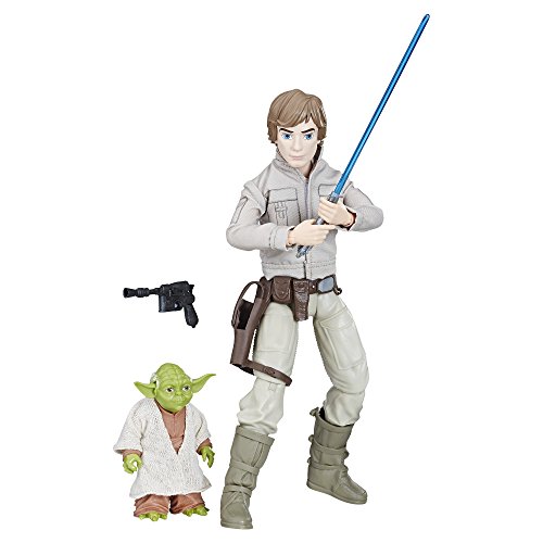 Product Cover Star Wars Forces of Destiny Luke Skywalker and Yoda Adventure Set - 11 Inch Luke Posable Action Figure, Plus Yoda, Lightsaber and Outfit Accessories - Designed for Ages 4 Plus