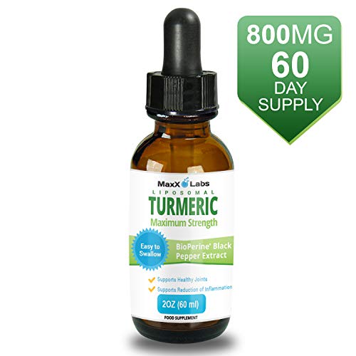 Product Cover Turmeric Liquid - Highest Potency 800mg - Liposomal Tumeric Drops with BioPerine Black Pepper Extract - Antioxidant, Pain Relief, Joint Support - Turmeric Root Curcumin - Non-GMO 2oz