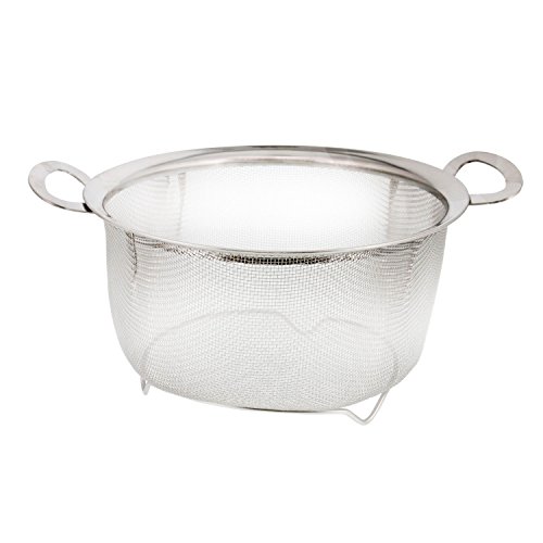 Product Cover U.S. Kitchen Supply 3 Quart Stainless Steel Mesh Net Strainer Basket with a Wide Rim, Resting Feet and Handles - Colander to Strain, Rinse, Fry, Steam or Cook Vegetables & Pasta