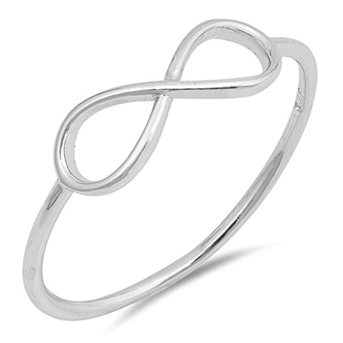 Product Cover Infinity Love Knot Promise Ring New .925 Sterling Silver Cute Band Sizes 3-13