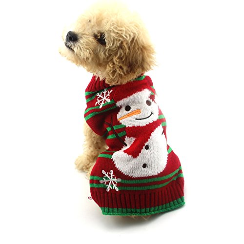 Product Cover NACOCO Dog Snow Sweaters Snowman Sweaters Dog Sweaters New Year Christmas Sweater Pet Clothes for Small Dog and Cat (Snowman, X-Large)