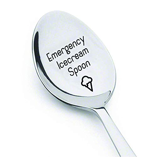 Product Cover Emergency Ice Cream Spoon-Personalised Engraved Spoon-Gift-Present-Quirky Gift-Christmas Gift Idea