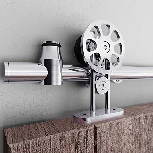 Product Cover EaseLife 6.6 FT Top Mount Modern Sliding Barn Door Hardware Track Kit,Stainless Steel,Anti-Rust,Slide Smoothly Quietly,Easy Install,Fit 36
