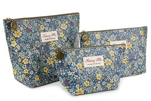 Product Cover Micom Retro Floral Waterproof Travel Toiletry Cosmetic Bags Set for Women,girls