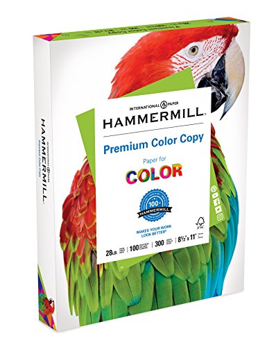 Product Cover Hammermill Printer Paper, Color Copy Digital Copy Paper, 28lb, 8.5 x 11, Letter, 100 Bright - 1 Pack / 300 Sheets (102700R)