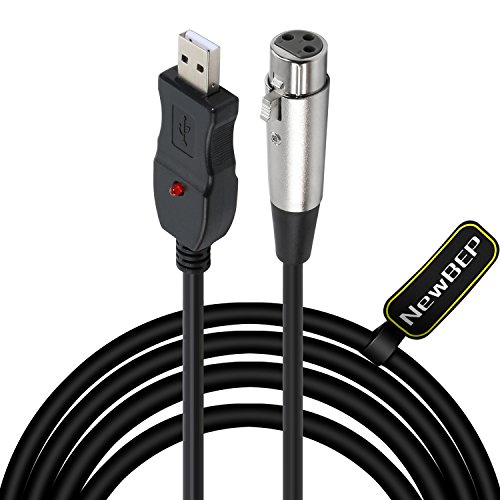Product Cover USB Microphone Cable, NewBEP 3 Pin USB Male to XLR Female Mic Link Converter Cable Studio Audio Cable Connector Cords Adapter for Microphones or Recording Karaoke Sing,3M(USB Microphone Cable)