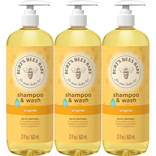Product Cover Burt's Bees Baby Shampoo & Wash, Original Tear Free Baby Soap - 21 Ounce Bottle - Pack of 3