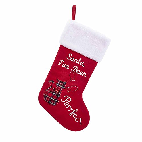 Product Cover Kurt Adler 19-Inch Red Felt Purrfect Cat Stocking