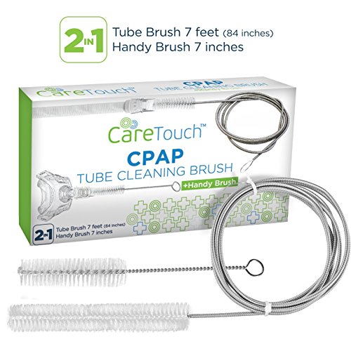 Product Cover Care Touch CPAP Tube Cleaning Brush - Flexible Stainless (7 Feet) Plus Handy Brush (7 Inches) fits Standard 22mm Diameter Tubing