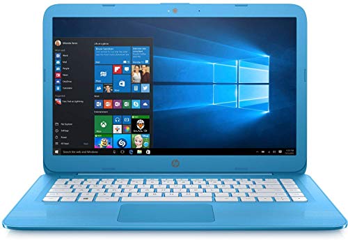 Product Cover HP Stream 14in Laptop, Intel Celeron N3060, 4GB RAM, 32GB Solid State Drive with Windows 10 (14-ax010ca) - Aqua Blue (Renewed)
