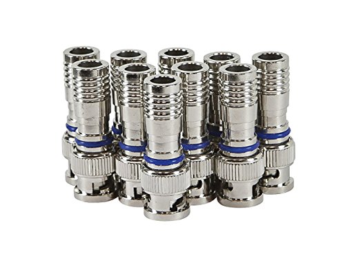 Product Cover HDView 10PCS CCTV Male BNC Compression Connector RG59 Coax Cable Adapter for Security Camera