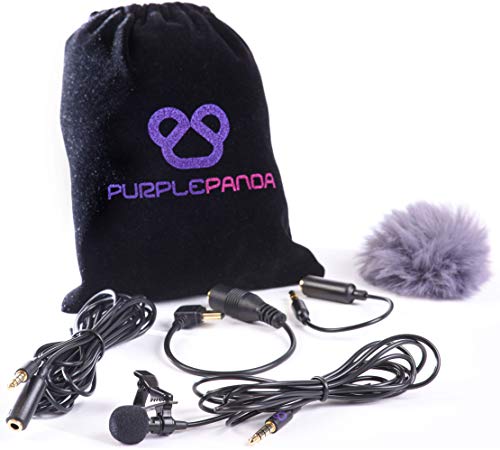 Product Cover Purple Panda Lavalier Lapel Microphone Kit - Clip-On Omnidirectional Condenser Lav Mic