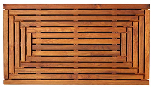 Product Cover Bare Decor Giza Shower, Spa, Door Mat in Solid Teak Wood and Oiled Finish 35.5