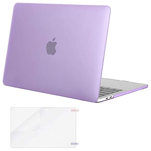 Product Cover MOSISO MacBook Pro 13 inch Case 2019 2018 2017 2016 Release A2159 A1989 A1706 A1708, Plastic Hard Shell Cover & Screen Protector Compatible with MacBook Pro 13 with/Without Touch Bar, Light Purple