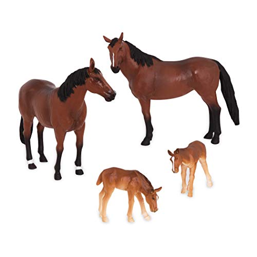 Product Cover Terra by Battat - Quarter Horse Family - Miniature Toy Horse Family Figurines for Kids 3-Years-Old & Up (4 Pc)
