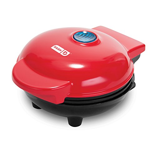Product Cover Dash DMS001RD Mini Maker Electric Round Griddle for Individual Pancakes, Cookies, Eggs & other on the go Breakfast, Lunch & Snacks with Indicator Light + Included Recipe  - Red