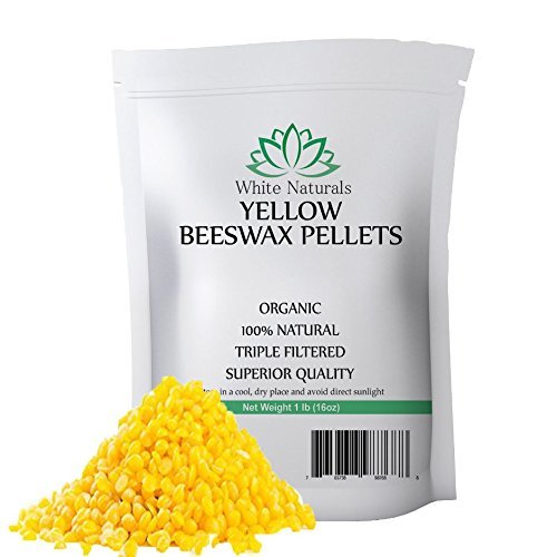 Product Cover White NaturalsONE DAY SALE!!! Organic Yellow Beeswax Pellets 1 lb (16 oz) Pure Natural Cosmetic Grade Top Quality Bees Wax Pastilles Triple Filtered Great For DIY Lip Balms Lotions Candles By White Naturals