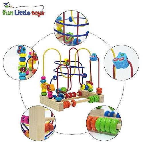 Product Cover Fun Little Toys Assembled Fruit Beads Around Circle Bead Maze Educational Skill Improvement Wood Toys for Kids