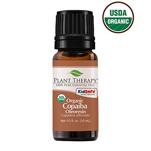 Product Cover Plant Therapy Essential Oils Copaiba Oleoresin Organic 100% Pure, Undiluted, Natural Aromatherapy, Therapeutic Grade 10 mL (1/3 oz)