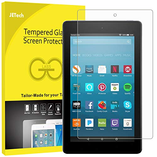 Product Cover JETech Screen Protector for Amazon Fire HD 8 (2018, 2017 and 2016 Model), Tempered Glass Film