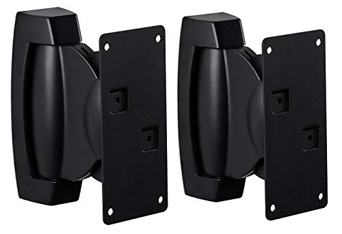 Product Cover Mount-It! Heavy-Duty Speaker Wall Mount, Universal Adjustable Design For Bookshelf, Large or Small Speakers, 1 Pair, 22 Lbs Capacity, Black