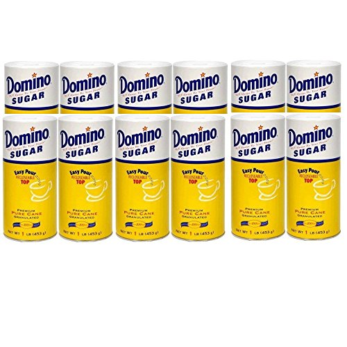 Product Cover Domino Sugar Granulated Sugar Canister, 16 Ounces (Pack of 12)