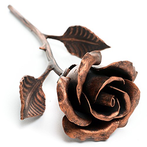 Product Cover Handcrafted Metal Rose (Copper Stained) - Romantic Anniversary Flower
