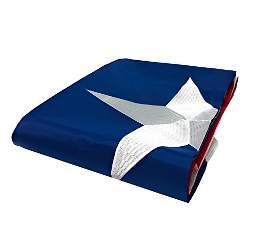 Product Cover Texas Flag 3x5 ft - Embroidered Star, Tough, Long Lasting Nylon Built for Outdoor Use, UV Protected and Sewn Using Quadruple Lock Stitching on Fly End